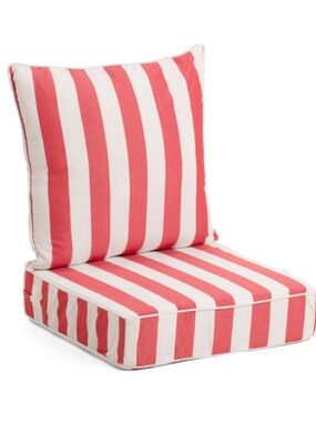 Sherry Kline Red and White Striped Outdoor Chair Cushion, 2pc